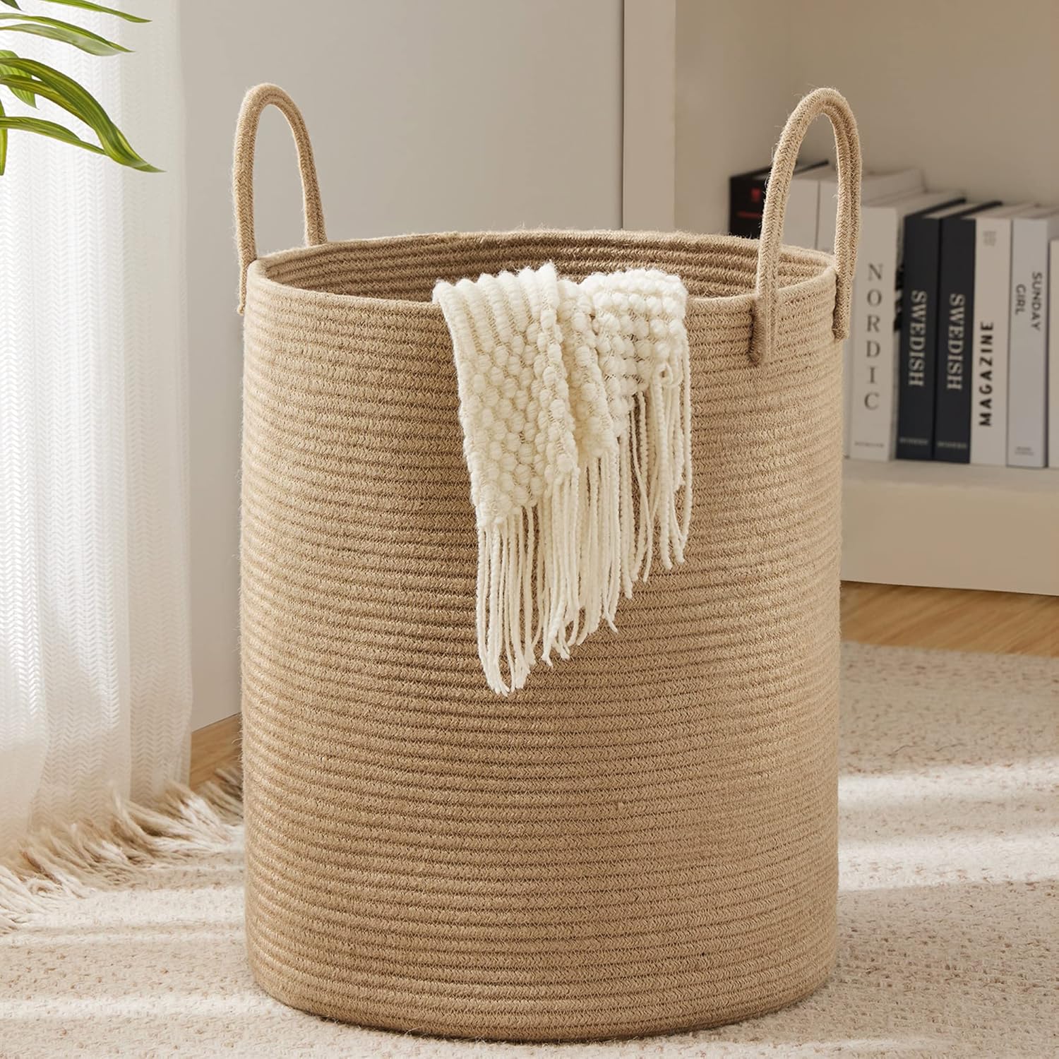 Baby Clothing Hamper - Large Storage Basket Tall Woven Decorative