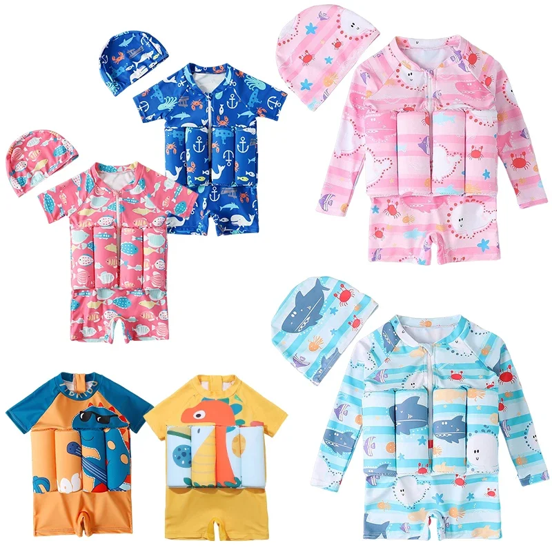 Baby Clothing Deals - Children's Buoyancy Swimsuit Cartoon Print Swimwear