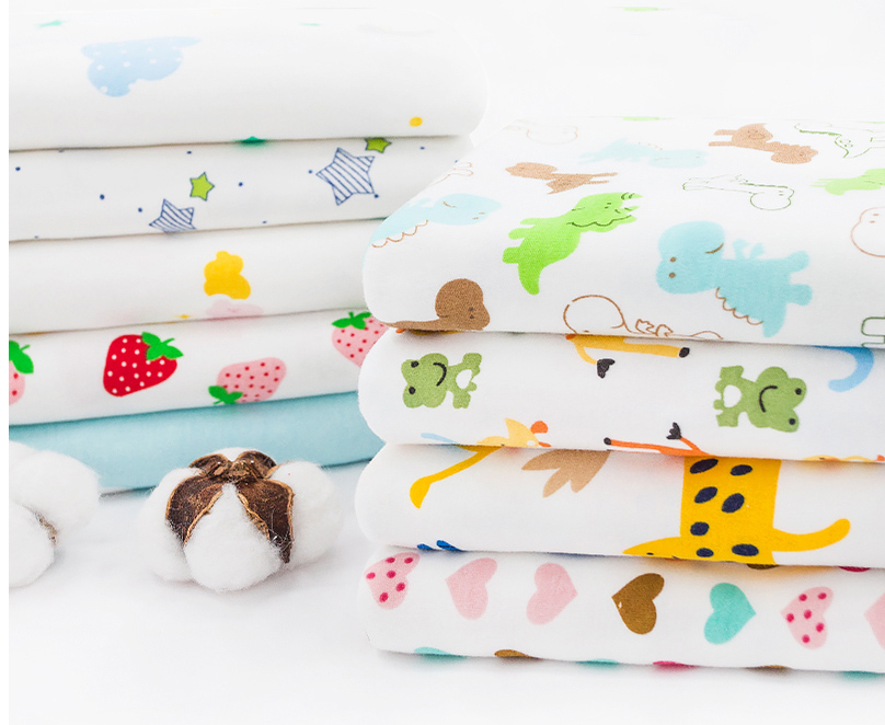 Baby Clothing Sewing - Printed Cotton Knitting Fabric Stretchy Cartoon