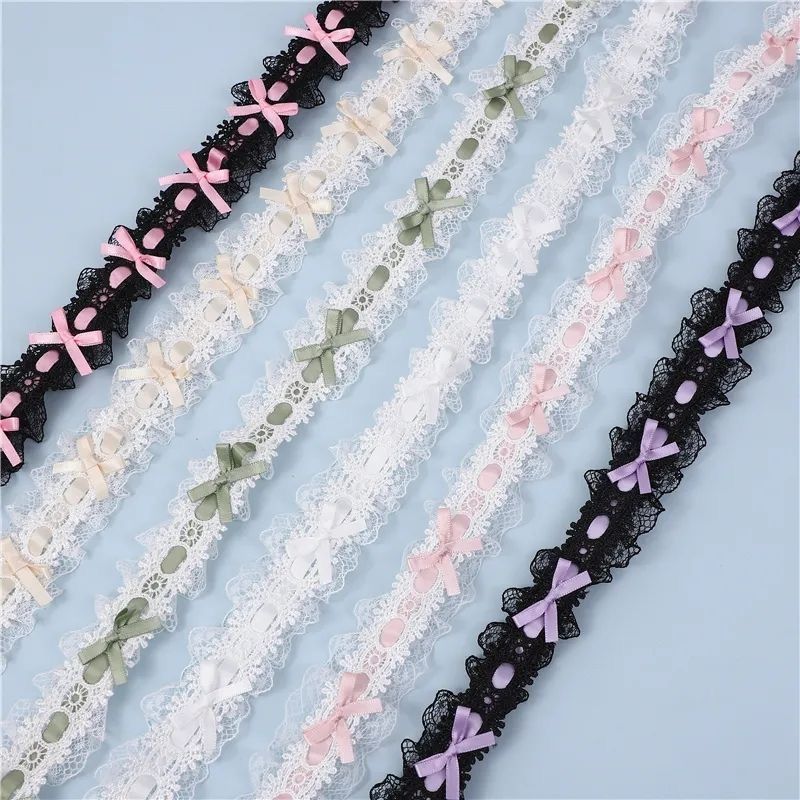 Baby Clothing Sewing - Bow Pleated Lace Trim Handmade Diy