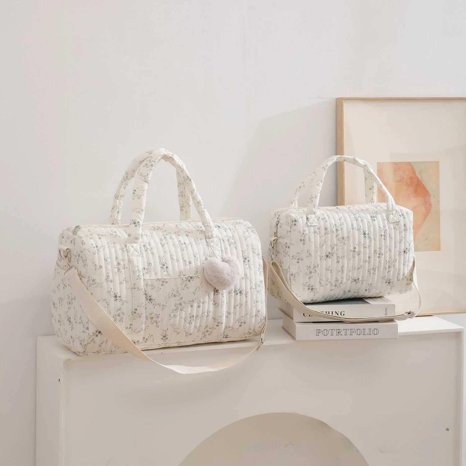 Embroidery Floral Mommy Bag La - Baby Clothing Hamper ulasan dan harga