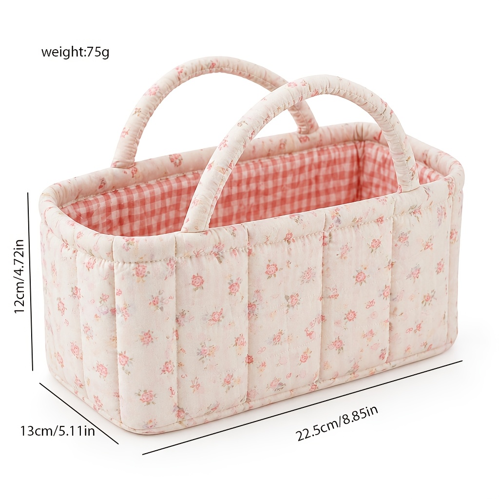 Floral Quilted Storage Basket  - Baby Clothing Basket ulasan dan harga
