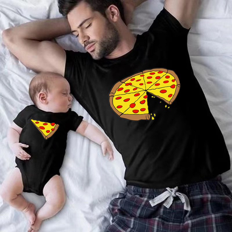 Funny Pizza Print Father Mothe - Baby Clothing Patterns ulasan dan harga