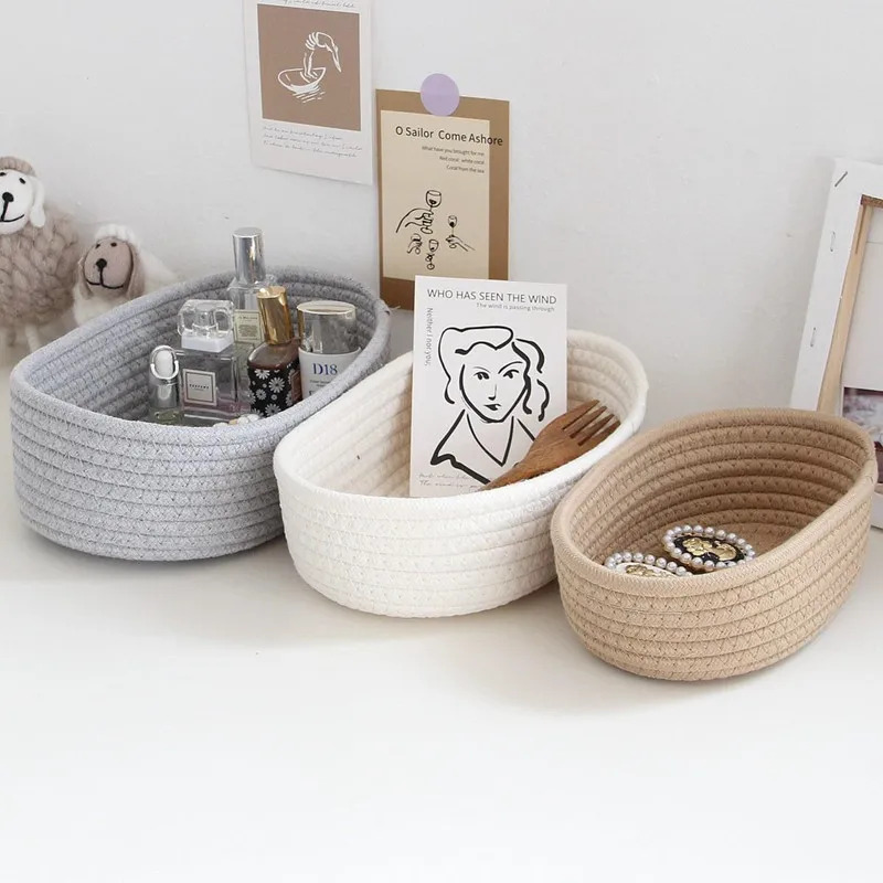 Nordic Cotton Rope Woven Stora - Baby Clothing Basket ulasan dan harga