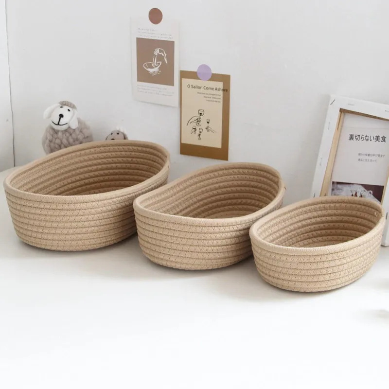 Nordic Cotton Rope Woven Stora - Baby Clothing Basket ulasan dan harga