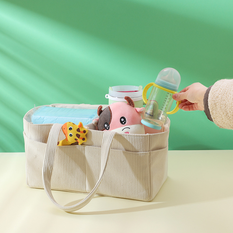 New Corduroy Diaper Caddy Orga - Baby Clothing Basket ulasan dan harga