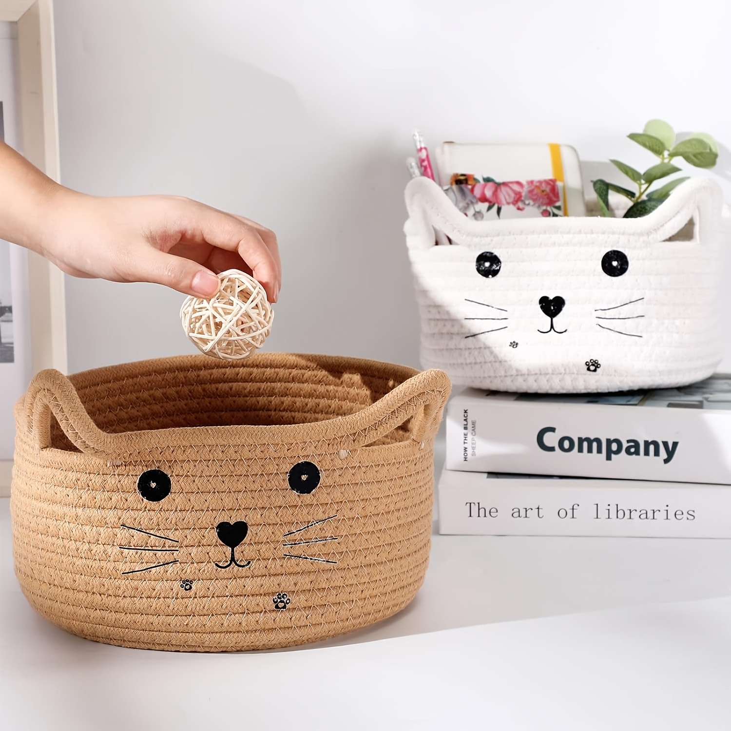 Cat Basket Storage Woven Baske - Baby Clothing Basket ulasan dan harga