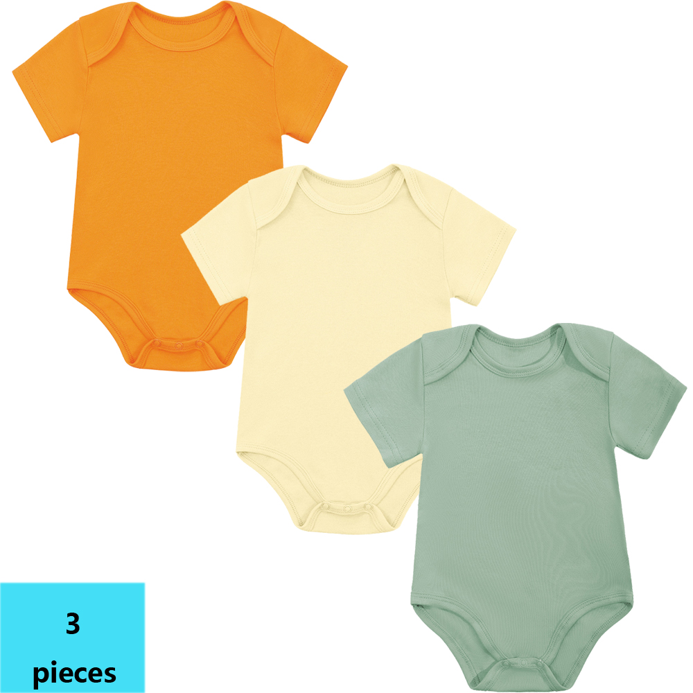 3PCS 3M-24M Short Sleeve Cotto - Bamboo Bodysuit Baby ulasan dan harga