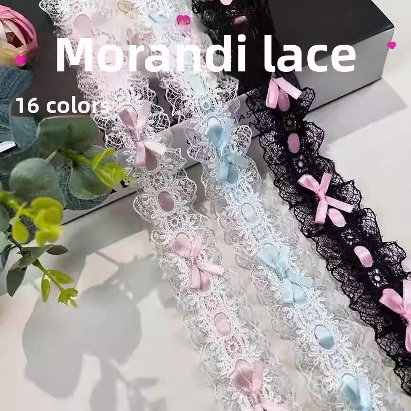 Bow Pleated Lace Trim Handmade - Baby Clothing Sewing ulasan dan harga