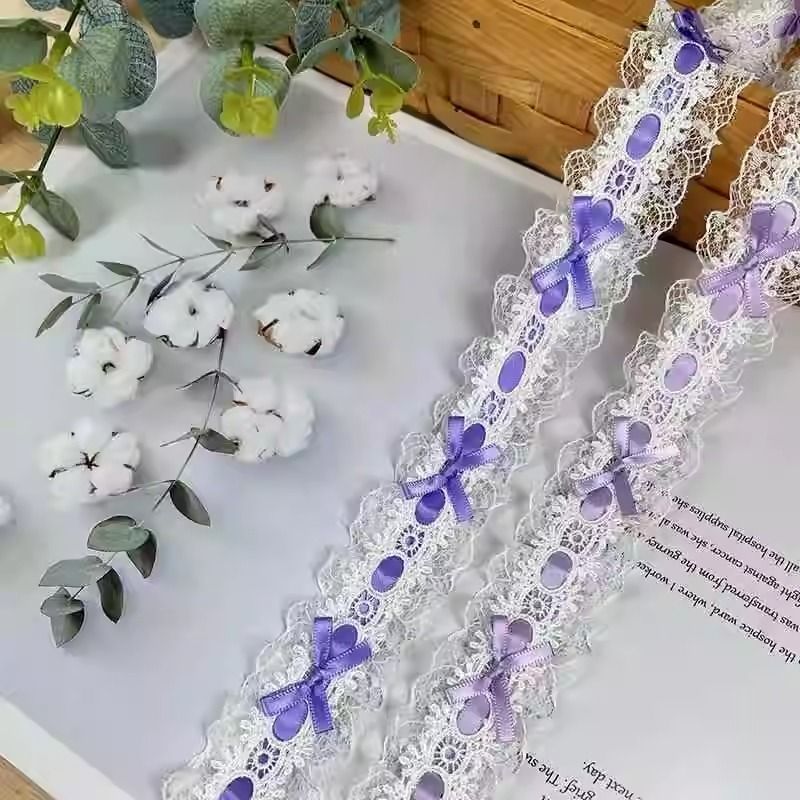 Bow Pleated Lace Trim Handmade - Baby Clothing Sewing ulasan dan harga