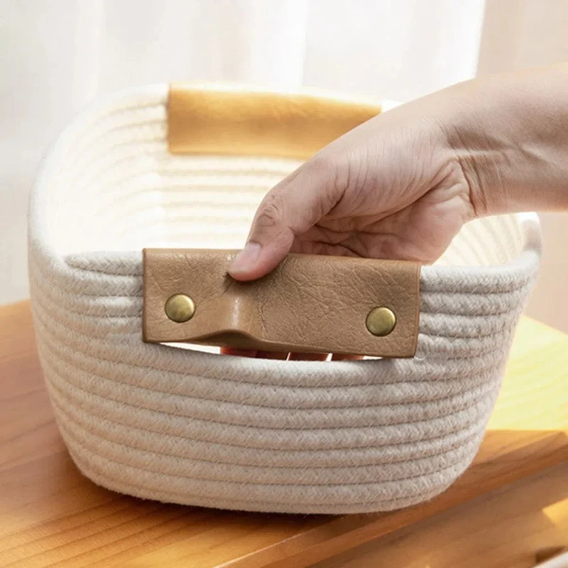 Woven Cotton Rope Desk Storage - Baby Clothing Basket ulasan dan harga