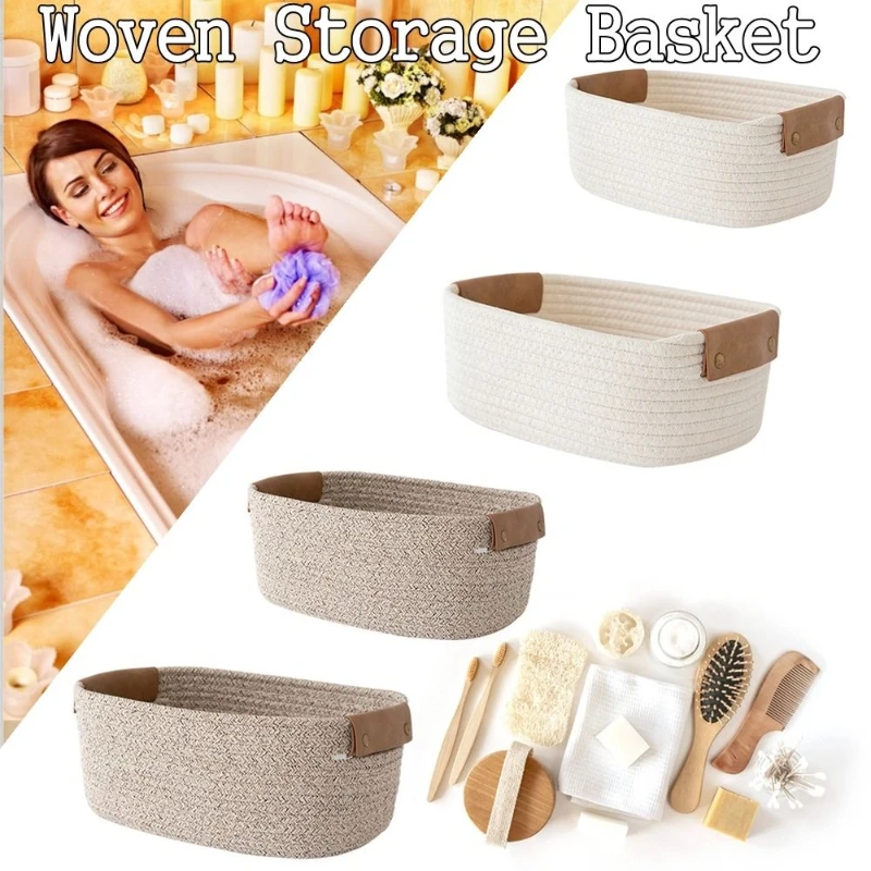 Woven Cotton Rope Desk Storage - Baby Clothing Basket ulasan dan harga