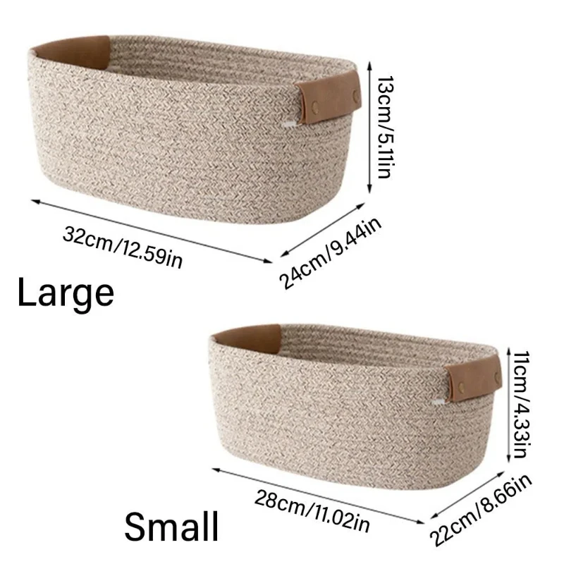 Woven Cotton Rope Desk Storage - Baby Clothing Basket ulasan dan harga
